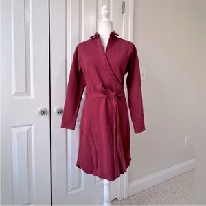 Frank and Eileen Red Willa Tripe Fleece Wrap Dress